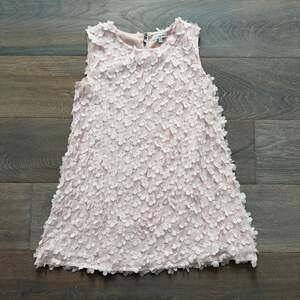 Girl’s Pink 3D Floral Appliqué Sleeveless Dress Size 14-16 ~ Easter
